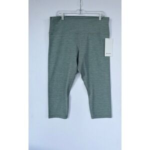 Lululemon Align HR Crop 21 Leggings Sage Heather Green Size 16 Nulu Soft New!